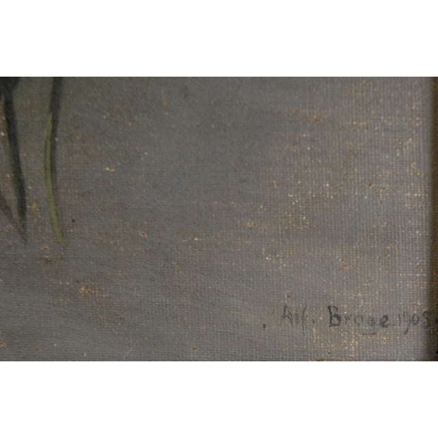 White Poppy and Anemone Still Life Floral Study in Oil on Linen by Karl Harald Alfred Broge For Sale - Image 8 of 10