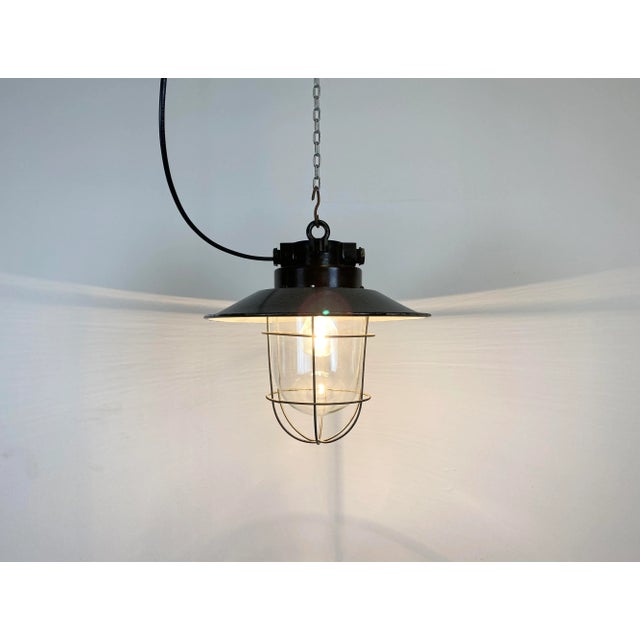 Small Industrial Factory Ceiling Lamp, 1960s For Sale - Image 6 of 10