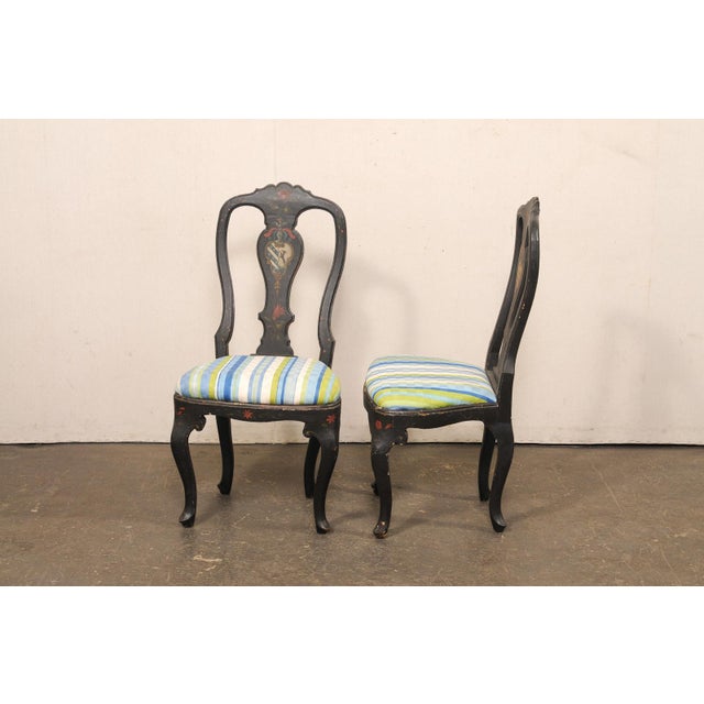 French Country Pair Painted Chairs, 19th C. For Sale - Image 11 of 11
