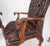 Wood Brown Leather Chesterfield Backs & Seat Carved Walnut Armchairs Fireside Chairs For Sale - Image 7 of 13
