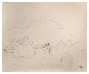 Reynold Arnould, Landscape, Pencil Drawing, Mid-20th Century