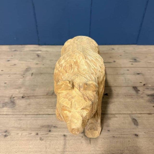Vintage Wooden Carved Bear For Sale - Image 9 of 12