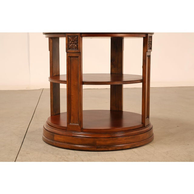 Brown Ethan Allen Townhouse Collection Round Library Side Table For Sale - Image 8 of 18