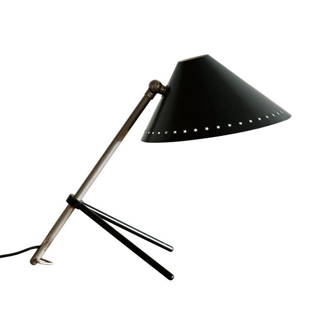 Pinocchio Lamp with Black Shade by H. Busquet for Hala Zeist, Netherlands, 1950s For Sale - Image 13 of 13