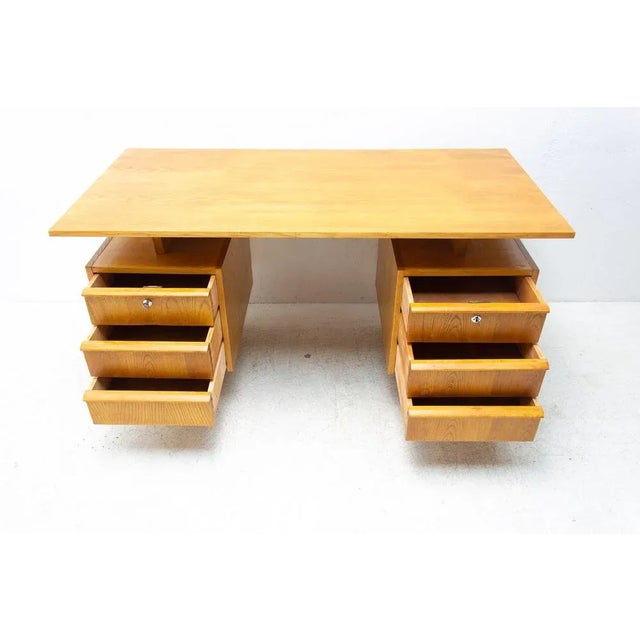 Mid-Century Modern Mid-Century Beechwood Writing Desk, Former Czechoslovakia, 1970s For Sale - Image 3 of 7
