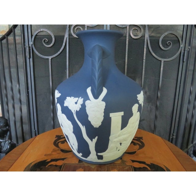 Neoclassical Wedgwood Portland Blue Jasperware Full-Size Portland Vase Phrygian Cap Le 50 For Sale - Image 3 of 12