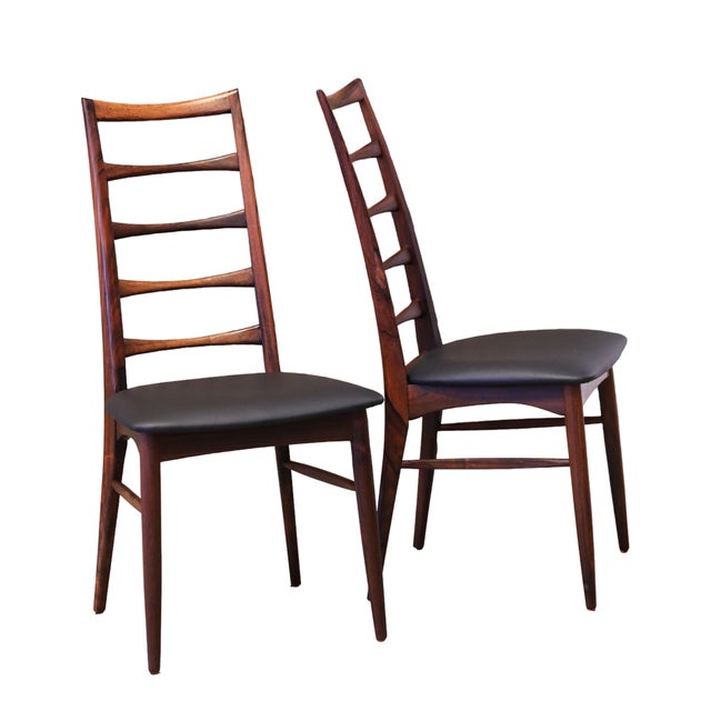 Chairs in Rosewood and Black Leather by Niels Koefoed for Koefoeds Møbelfabrik, 1960s, Set of 6 For Sale - Image 16 of 16