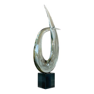 Vintage Italian Livio Seguso Signed Murano Art Glass Sculpture For Sale