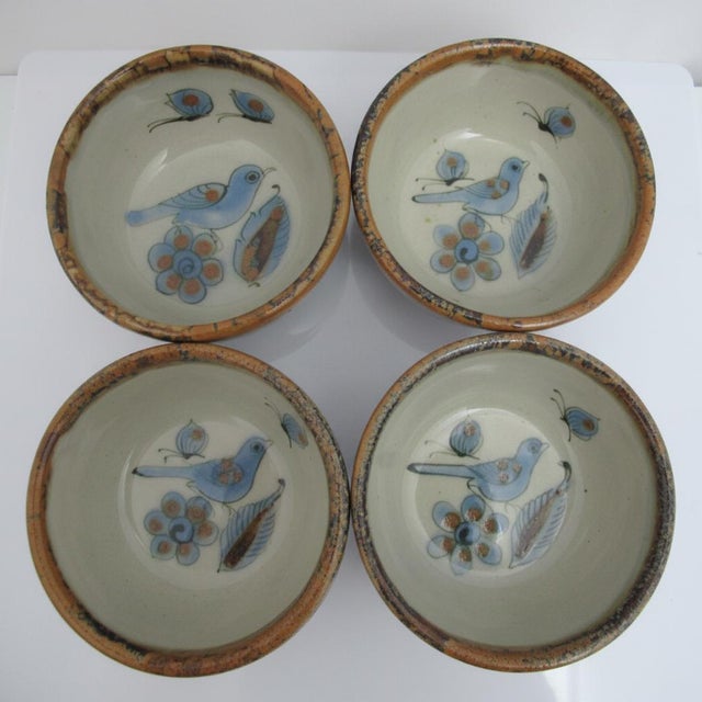 Incredibly sweet Vintage Ken Edwards Mexican pottery, small bowl set of 4 from the El Palomar studio in Tonalá, Mexico....