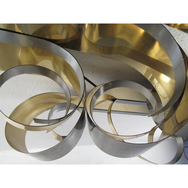 1980s Mid-Century Curtis Jere Metal Ribbon Wall Art For Sale - Image 10 of 12