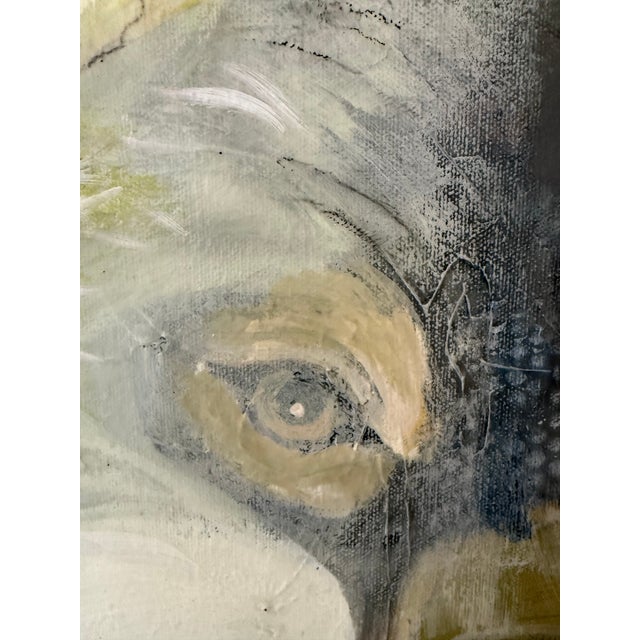 Abstract Expressionism “Flower Eater” Wolf Painting by LWren Walraven For Sale - Image 3 of 13
