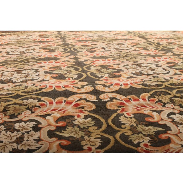 Traditional Rug & Kilim's Bessarabian Traditional Geometric Floral Green Pink and Black Wool Rug For Sale - Image 3 of 6