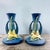 Pair of 1940s Roseville Zephyr Lily Bermuda Blue Candlestick Holders For Sale In New York - Image 6 of 10
