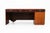 This 2 piece teak-mahogany veneer desk was produced in 1940’s, Sweden. It features 4 drawers with brass handgrips and a...