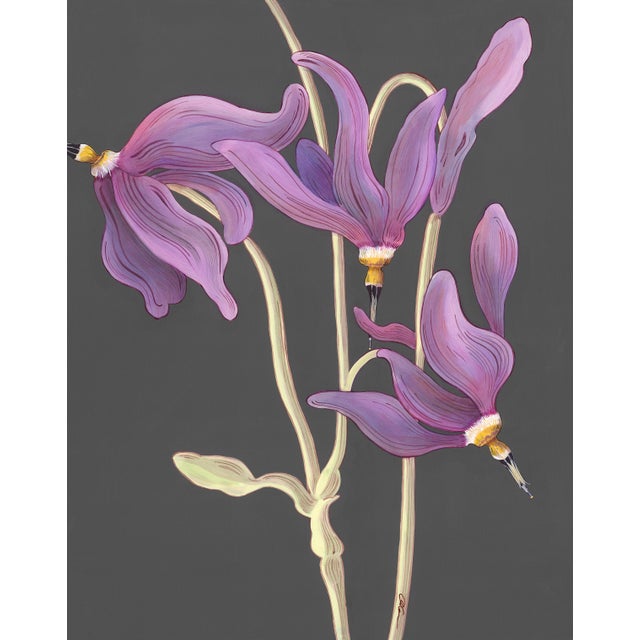 "Shooting Star" Purple Flower Painting by Allison Cosmos For Sale