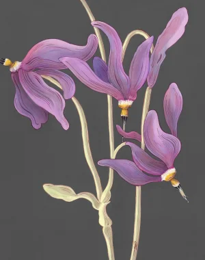 "Shooting Star" Purple Flower Painting by Allison Cosmos