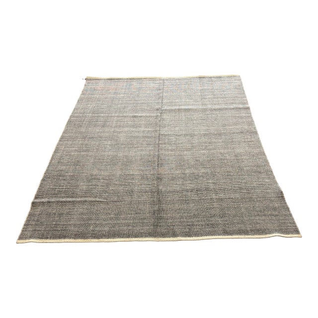 9ft X 12ft Modern Carpet Textured Wool Flatweave Area Rug For Sale