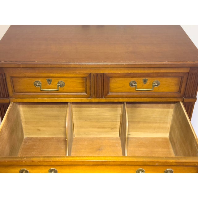 Wood Vintage Henredon Heritage Highboy Chest For Sale - Image 7 of 11