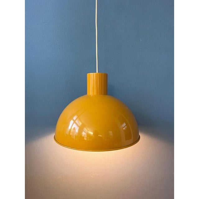 Yellow Enamel Pendant Lamp by Joe Hammerborg for Fog & Mørup For Sale - Image 4 of 13
