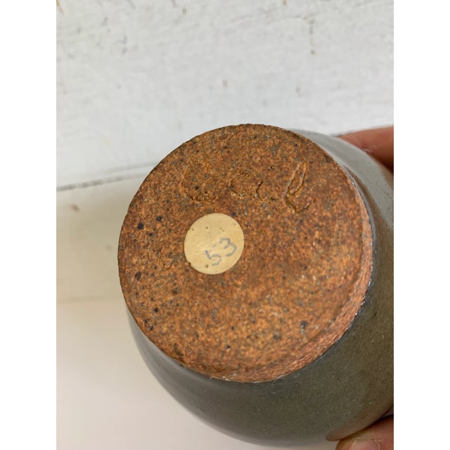 Mid-Century Modern Green Brown Glaze Ceramic Weedpot For Sale In Seattle - Image 6 of 10