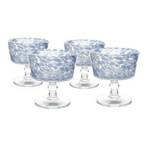Torcello Spotted Rosa Dessert Coupe, Blue/White, Set of 4