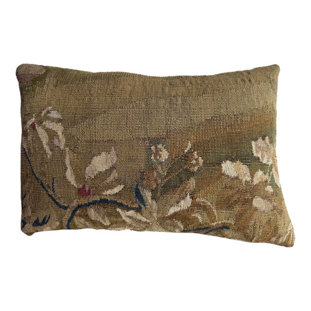 17th Century Brussels Baroque Floral Tapestry Pillow For Sale