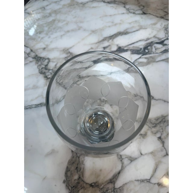 Vintage Etched Crystal Glass Vase For Sale In Los Angeles - Image 6 of 8