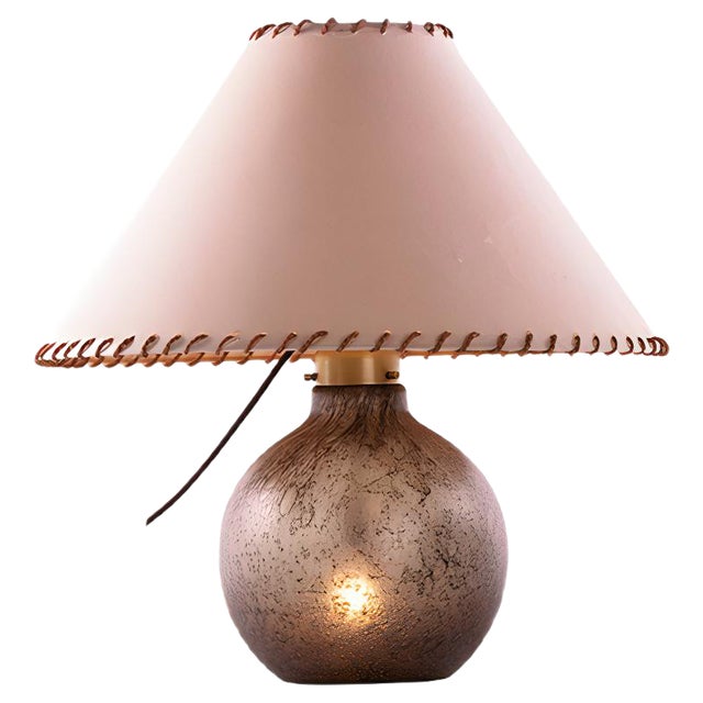 Amber Bubble Glass Table Lamp from Peill & Putzler, 1960s For Sale