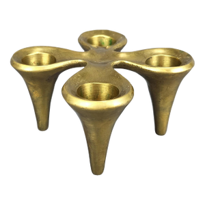Mid-Century Modern Solid Brass Danish Style Candleholder