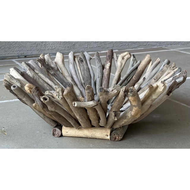 Wood Late 20th-Century Adirondack-Inspired Branch & Twig Works Centerpiece Pedestal Bowl For Sale - Image 7 of 18