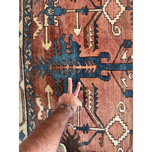Antique Bakshayesh Artistic TRIBAL Amber hues True Gem Rug 9.6 x 13.7 For Sale - Image 4 of 12