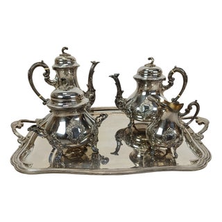 Louis XV Silver-Plated Tea and Coffee Service, Set of 5 For Sale