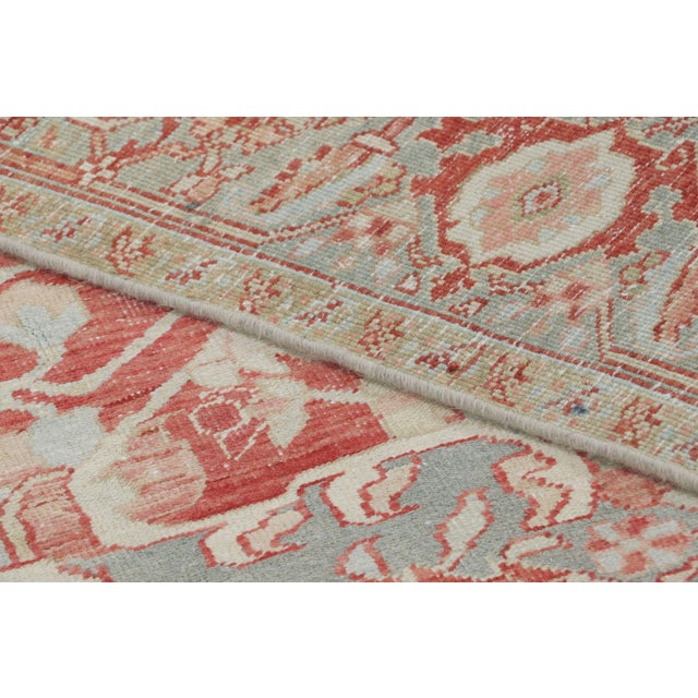 Textile Antique Persian Heriz Rug in Red and Teal Floral Design - Rug & Kilim For Sale - Image 7 of 7