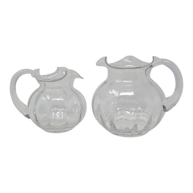Vintage 1990s Tiffany & Co Handblown Devon Pitchers - A Pair For Sale