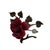 Elegant vintage Italian Capodimonte porcelain floral sculpture featuring a richly colored burgundy rose mounted on a...
