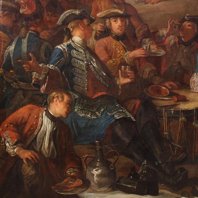 French Artist, Halt of the Mounted Grenadiers of the King's Guard, 1750, Oil on Canvas For Sale - Image 10 of 16