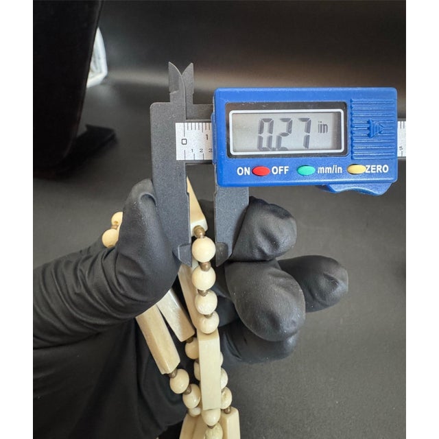 1980s African Bone Bead Necklace, Opera Length For Sale - Image 10 of 15