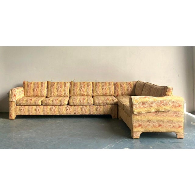 Goldenrod Vintage Boho Parsons Sectional Sofa For Sale - Image 8 of 12