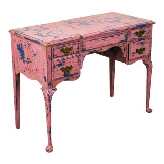 French Provincial Vanity, Provincial Dressing Table, Shabby Chic Vanity Desk, Pink Vanity, Mid Century Vanity Desk, Vintage Vanity For Sale