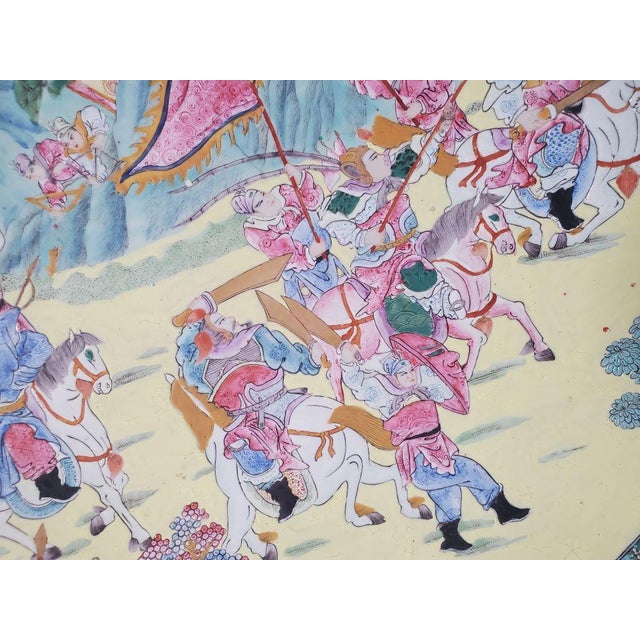 Chinese 18th Century Large Figurative Chinese Export Porcelain Charger With Qianlong Mark For Sale - Image 3 of 8