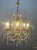 Vintage Italian Crystal Beaded Chandelier with Lilac Glass Bobeches, 1960s For Sale - Image 4 of 18
