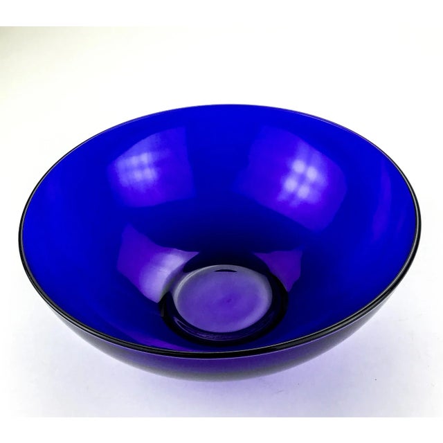 Blue Vintage Cobalt Blue Large Glass Bowl For Sale - Image 8 of 8