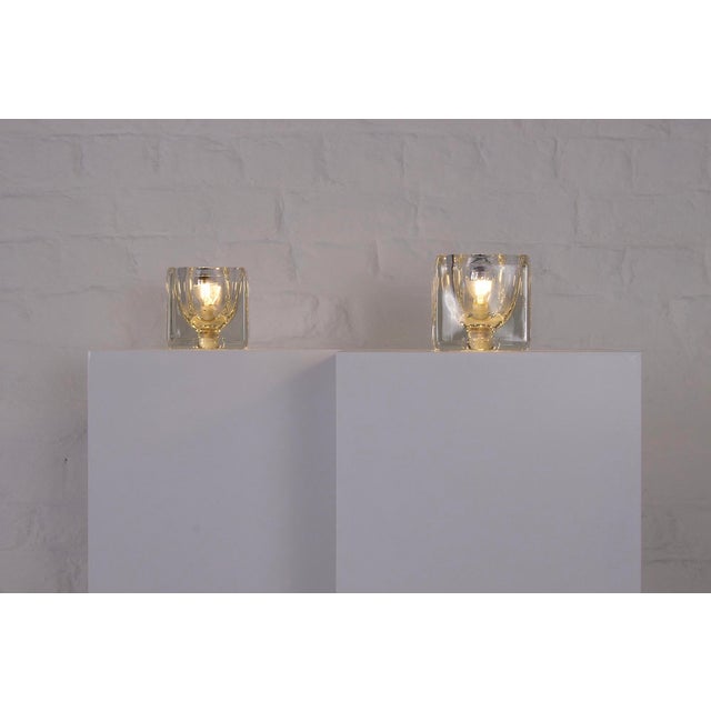 Glass Ice Cube Lamps, 1970s, Set of 2 For Sale - Image 4 of 8