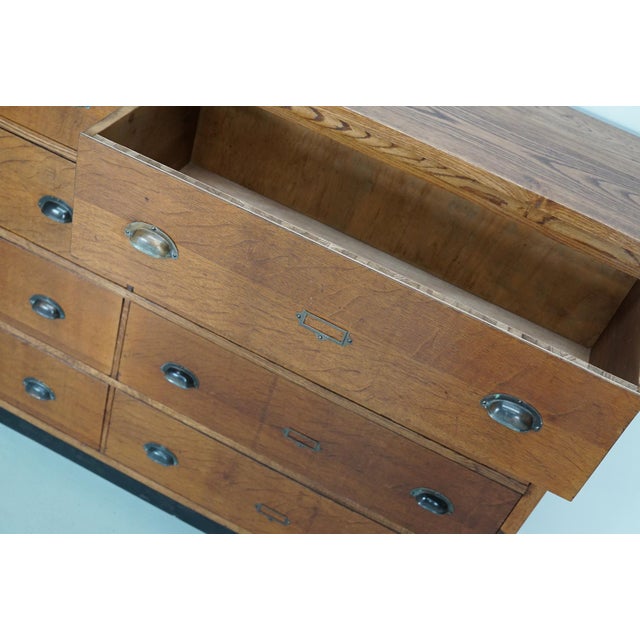 Brown Large Dutch Oak Apothecary Cabinet, 1930s For Sale - Image 8 of 18