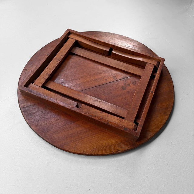 Round Wooden Chabudai Low Table, Japan, 1930s For Sale - Image 9 of 12