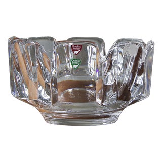 Crystal Corona Bowl by Lars Hellsten for Orrefors For Sale
