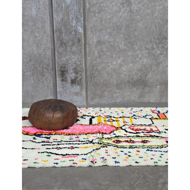 Textile Moroccan Azilal Berber Wool Rug - 8.2 X 4.6 Ft For Sale - Image 7 of 8