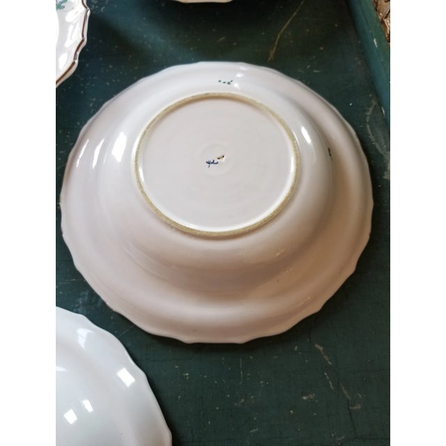 1980s French Faience Luneville Plates Set of Eight For Sale - Image 5 of 8