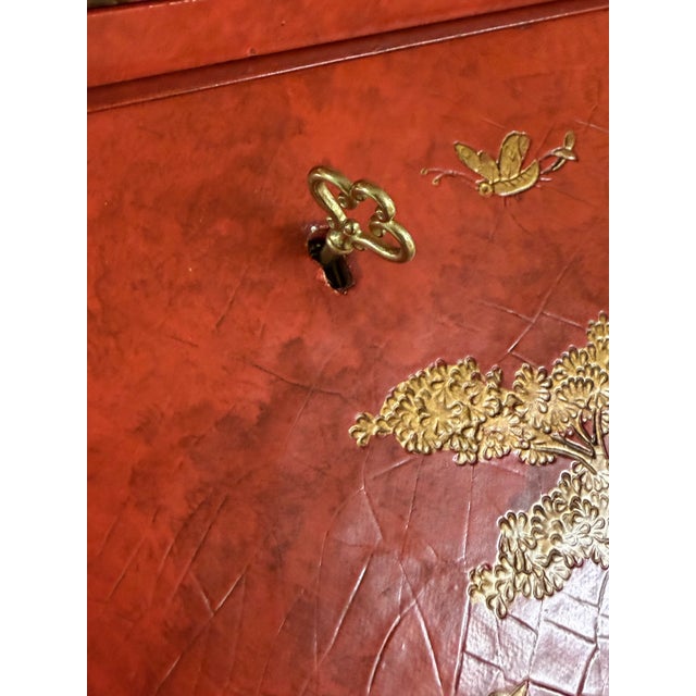 Baker Furniture Red Lacquered Chinoiserie Secretary From Their McMillen Collection For Sale - Image 12 of 12