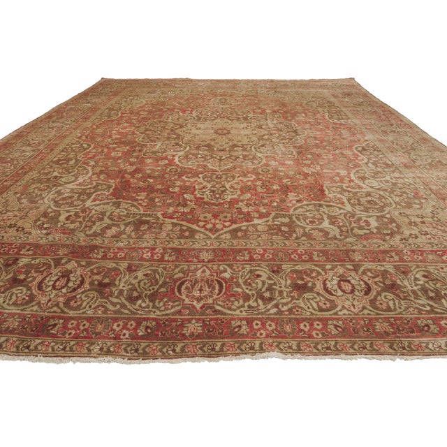 Spanish Revival Haji Khalili Antique Persian Tabriz Rug, 09'00 X 12'00 For Sale - Image 3 of 10